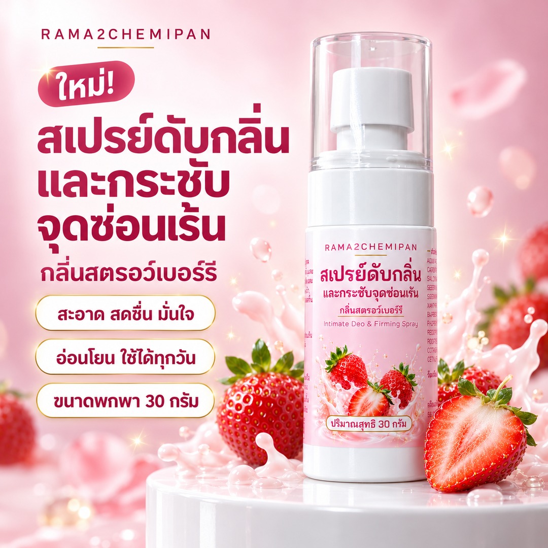 สเปรย์ดับกลิ่นและกระชับจุดซ่อนเร้น กลิ่นสตรอว์เบอร์รี 30 กรัม