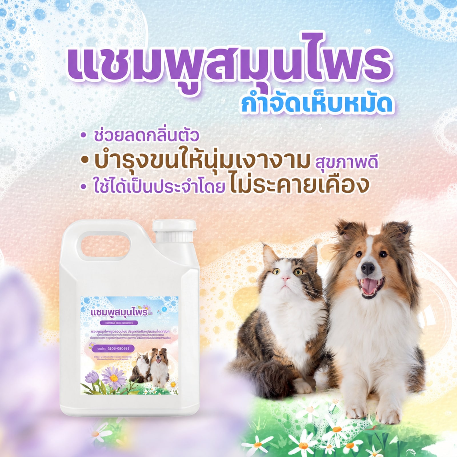 23131-ซีคลีน แชมพูสมุนไพร สูตรกำจัดเห็บหมัด เพื่อสัตว์เลี้ยง