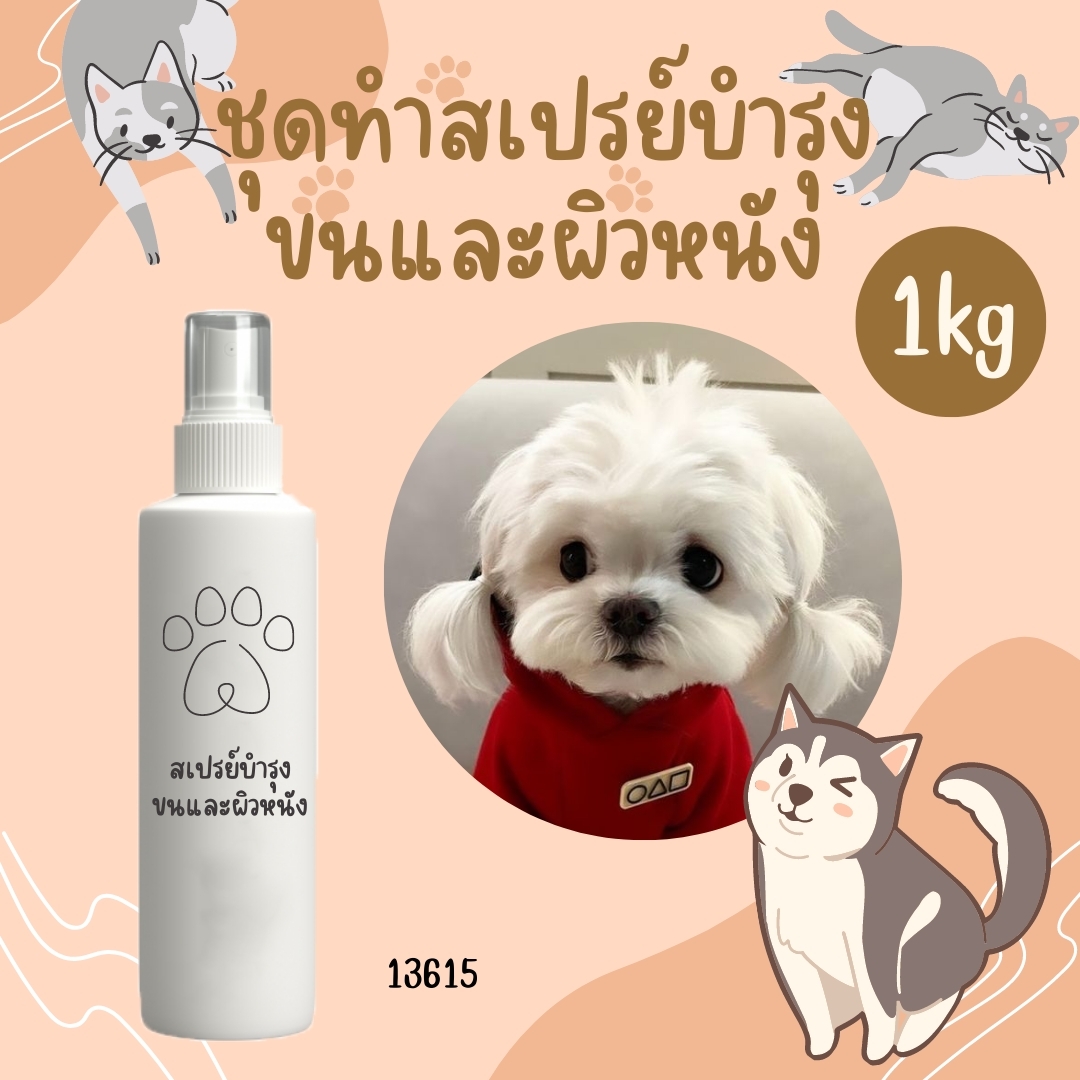 13615 PYCM-124 ชุดทำ สเปรย์บำรุงขน และผิวหนัง-1kg (หมา แมว)