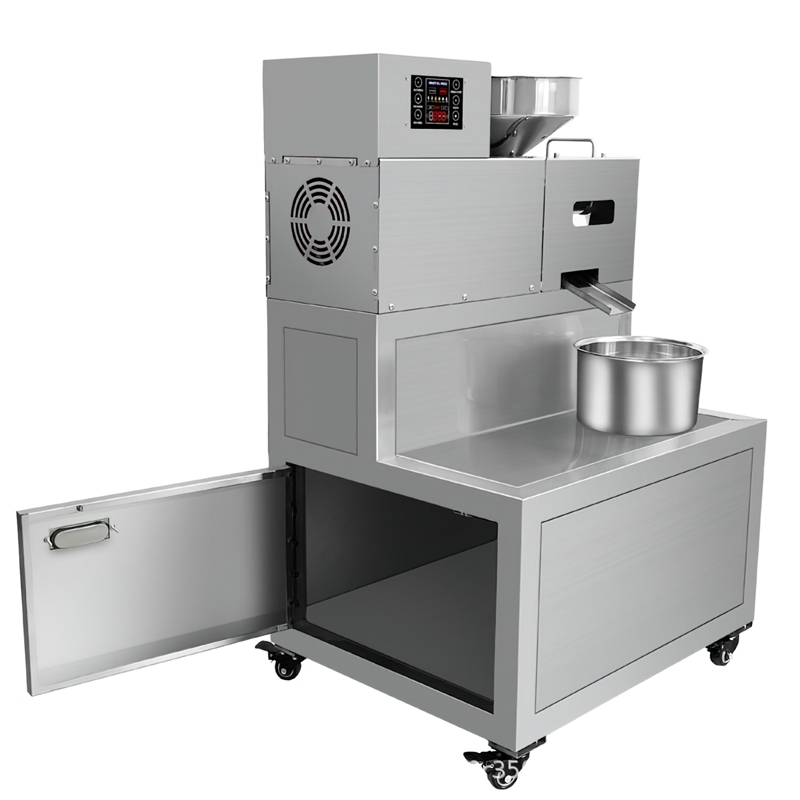 🛠️ เครื่องสกัดน้ำมันรุ่น P20 – ขนาด SME เคลื่อนย้ายสะดวก มีที่เก็บของในตัว