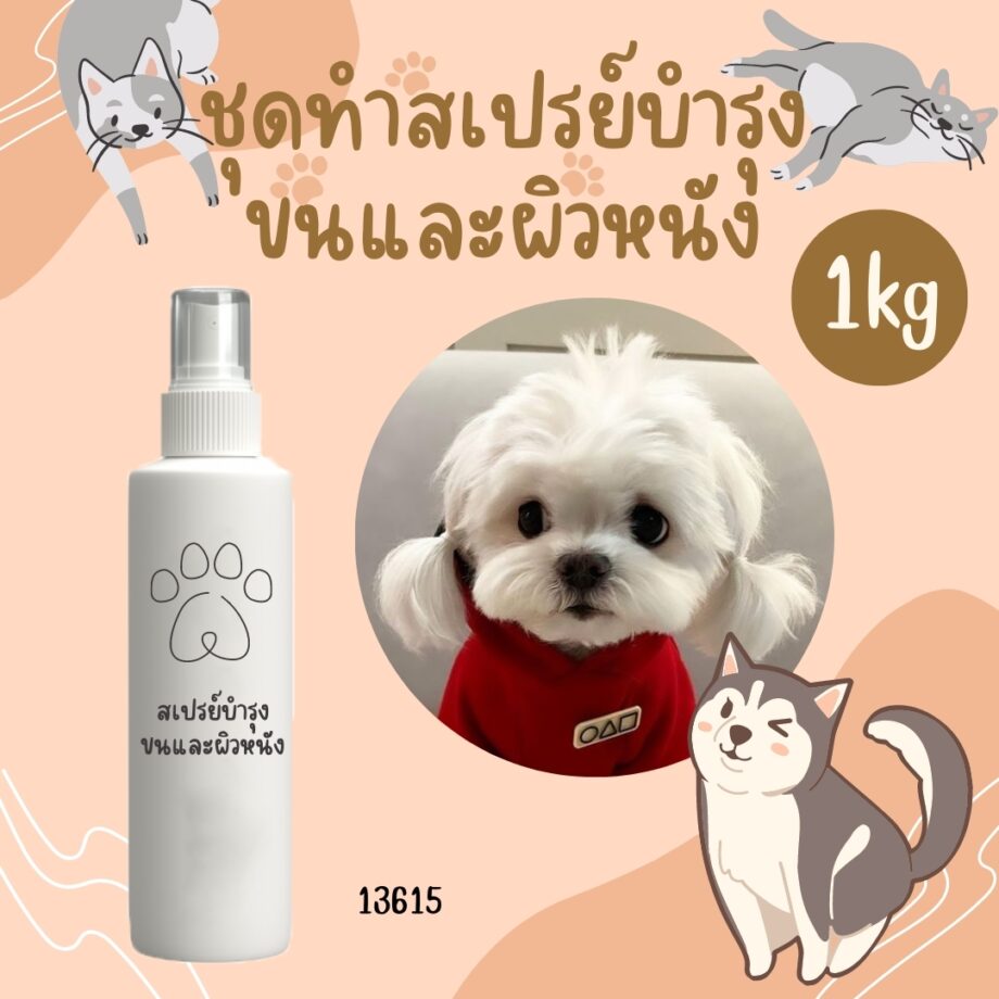 13615 PYCM-124 ชุดทำ สเปรย์บำรุงขน และผิวหนัง-1kg (หมา แมว)